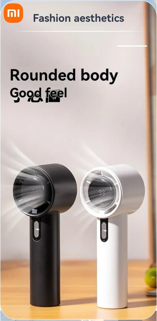 Xiaomi Ultra Silent Handheld Fan, 100 Speed USB Rechargeable Portable Mini Turbo Fan with LED Indicator for Office and Traveling