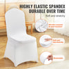 SucceBuy 200pcs Stretch Spandex Folding Chair Covers Universal Fitted Chair Cover Removable Washable Protective Slipcovers White