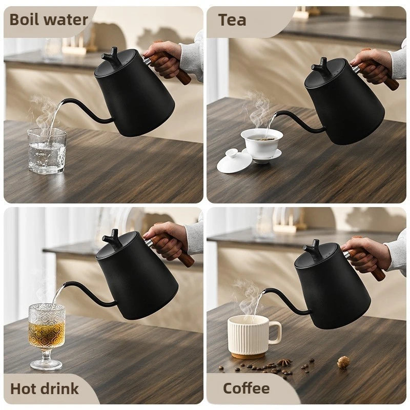 1000ML Smart Temperature Control Electric Kettle - Auto Shut-Off & Boil-Dry Protection - Stainless Steel Pour-Over Coffee &