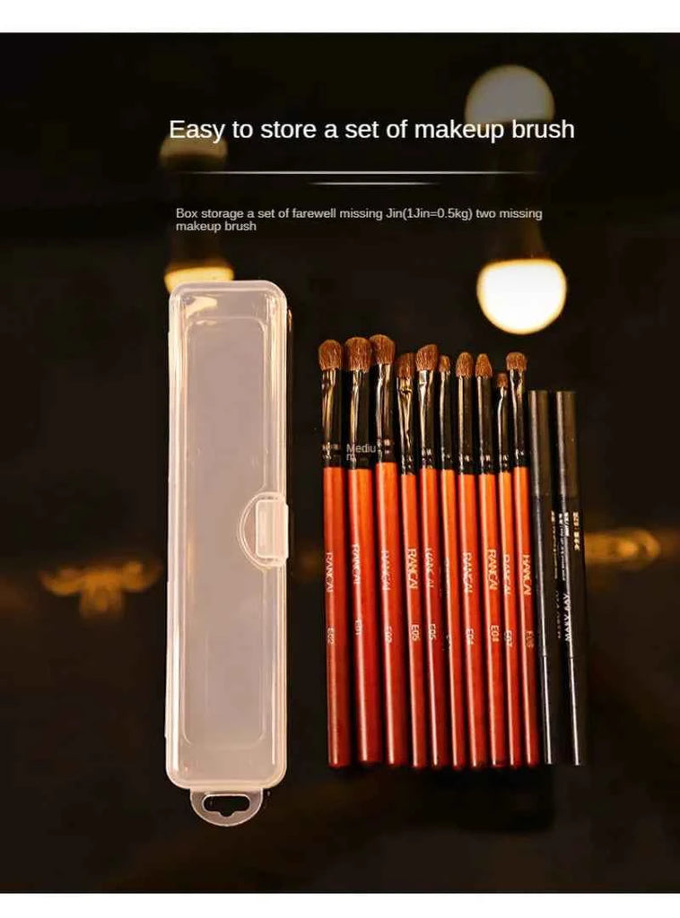 Portable Makeup Brush Organizer Eyebrow Pencil Tableware Chopsticks Transparent With Cover Storage Box Kitchen Accessories