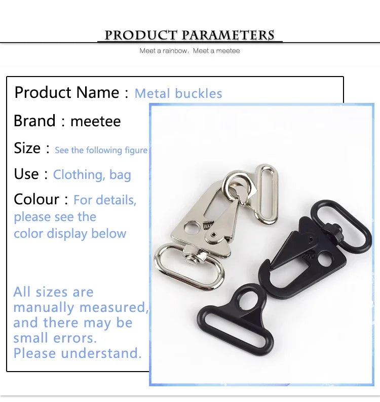 2/3/4/5/10Sets Metal Buckles For Bag Strap Swivel Lobster Clasp Spring Snap Buckle Backpack Webbing Hook DIY Sewing Accessories