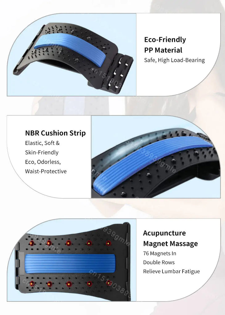 Back Stretcher Multi-Level Adjustable Massager Waist Neck Fitness Lumbar Cervical Spine Cervical Spine Support Massager Tools