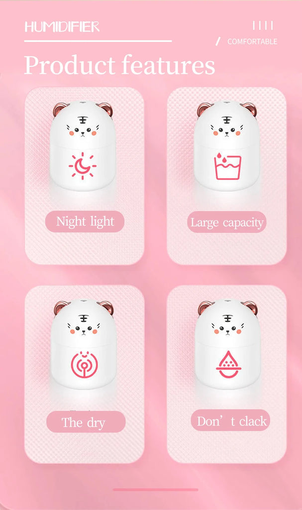 Cute Pet Humidifier Mini Office Desktop Air Conditioning Room Air Humidification Usb Small Household Heavy Fog Spray