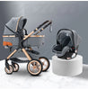 Luxury Baby Stroller 3 in 1 Newest Easy Folding Multifunctional Stroller Travel Portable Baby Carriage Safety Seat EU Standard