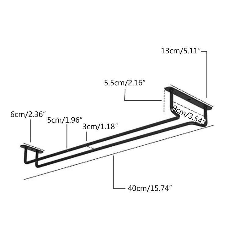 Wine Glass Hanging Rack with Screws Wall Mount Wine Glass Holder Hanger Storage for Bar Kitchen