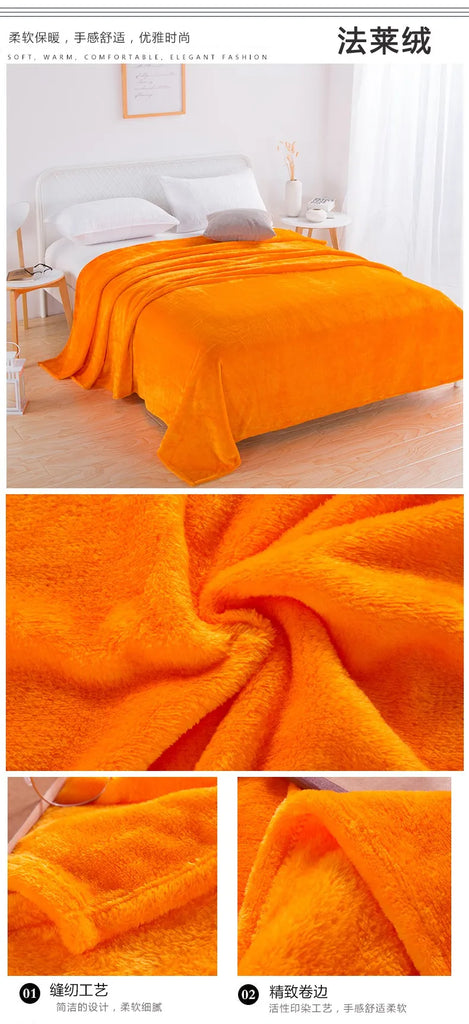 Flannel Spring Autumn Blanket Extra Soft Comfortable Nap Shawl Blankets Solid Warm Multi-functional Skin Friendly Throw Blanket
