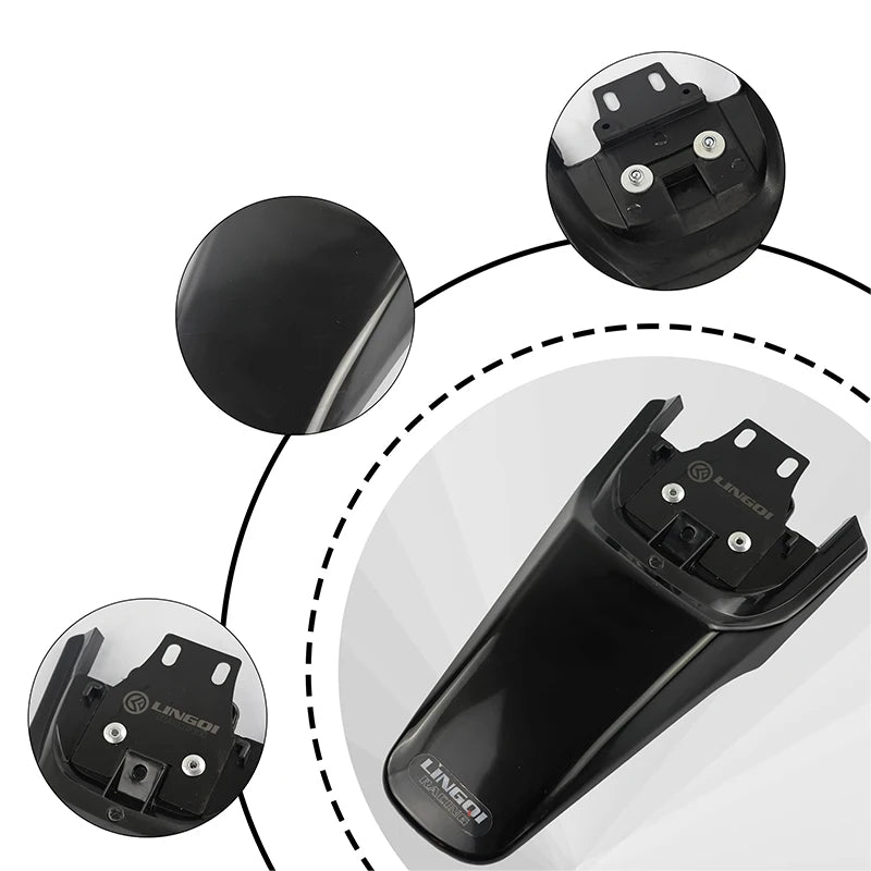 LINGQI RACING  Motorcycle Rear Fender Plastic Tail Mudguard Wheel Splash Guard For Light Bee Modified