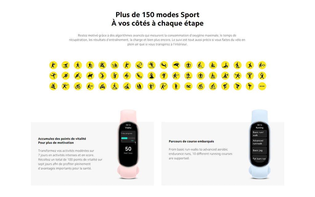 Xiaomi France | Xiaomi Smart Band 9, very endable up to 21 days of battery life, large screen AMOLED "1,62 nits