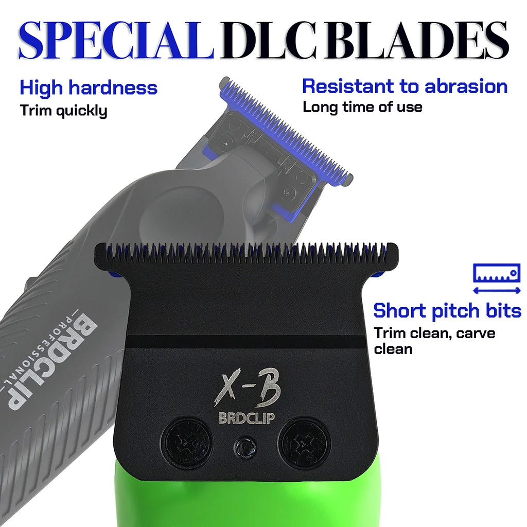BRDCLIP BRD9615 9000PRM Professional Men's Hair Trimmer Barber Finish Electric Clipper DLC Blue Blade Hair Cutting Machine