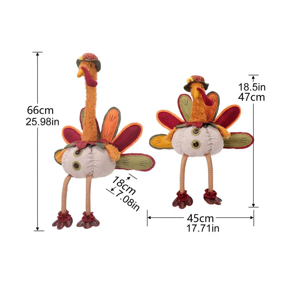 Thanksgiving Decor Turkey Plush Cute Stuffed Animal Fall Decorations For Home Holiday Party For Fall Autumn Harvest Home Table