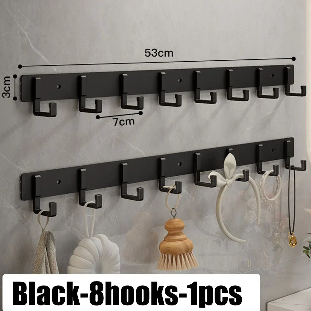 Punch-free wall-mounted living room clothes hanger load-bearing hook towel bathroom wall strong adhesive hanger