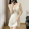 Sexy Female Nighty&Robe Set Intimate Lingerie Two Piece Summer Lace Flower Kimono Bathrobe Gown Sleepwear Set Satin Dress
