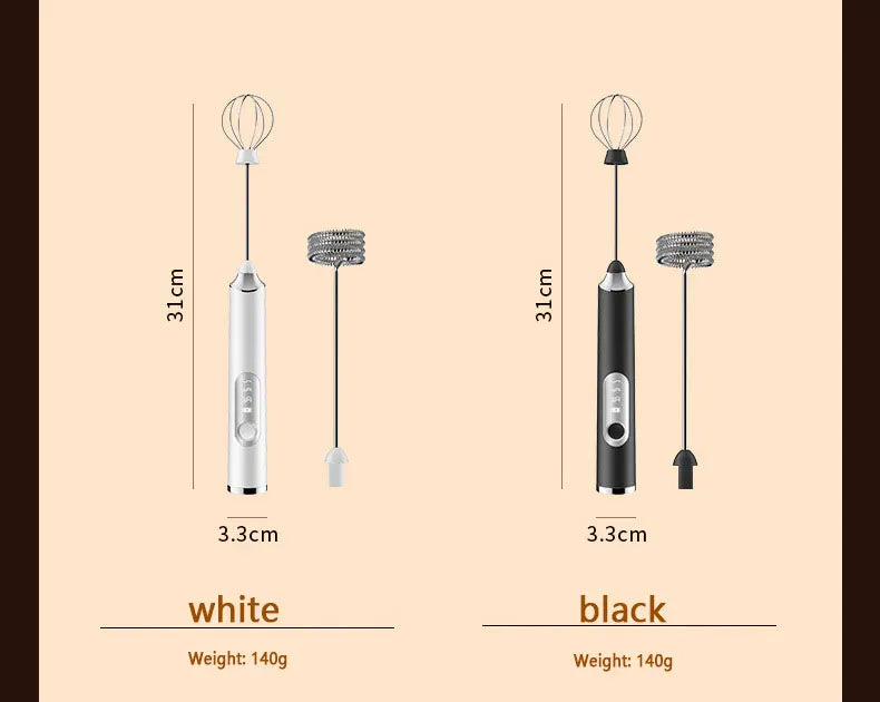 Portable Rechargeable Electric Milk Frother Foam Maker Handheld Foamer High Speeds Drink Mixer Coffee Frothing Wand whisk
