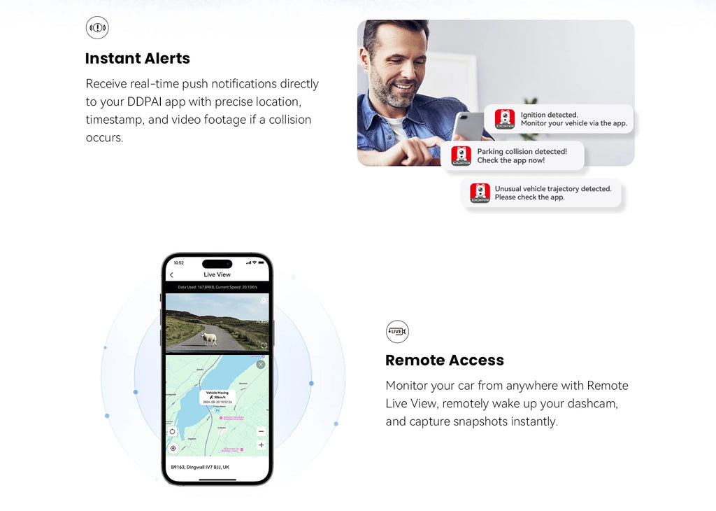 2025 New DDPAI Dash Cam Z50 Pro 4K Car DVR Night Vision 5GHz Wi-Fi GPS ADAS 24h Parking mode Support Front and Rear Camera