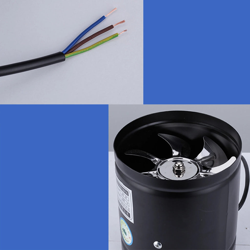 150mm Axial Duct Fan Air Pipe Fan Radial Pipe Fan Extractor 220V Fan Industrial Fan For Kitchen, Living Room, Factory, Hotel - Mighty Dollars