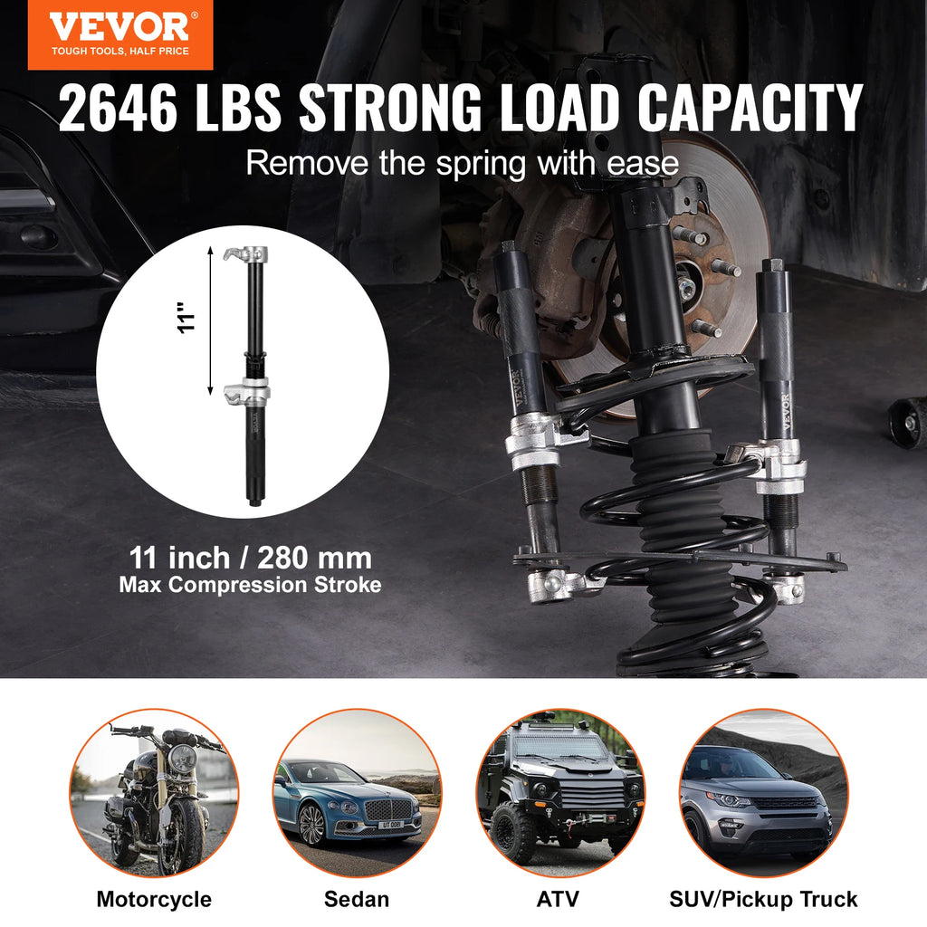 SucceBuy Coil Spring Compressor Tool 2pcs Heavy Duty  Strut Spring Compressor Set 2646 lbs Strut Spring Compressor for Truck ATV