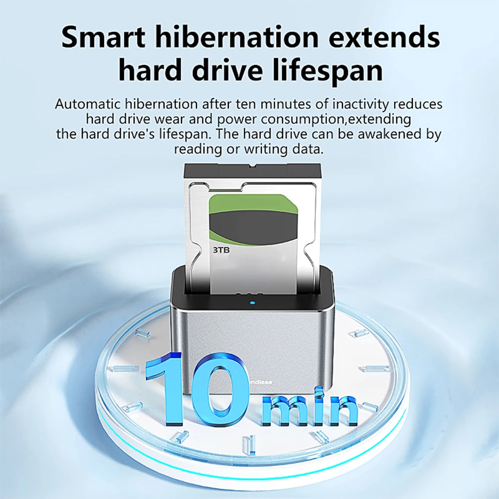 Hard Drive Dock SAS To USB 3.0 Adapter Support Up To 20TB USB External Disk Box Enclosure Case for 2.5/3.5 in SATA/SAS HDD SSD