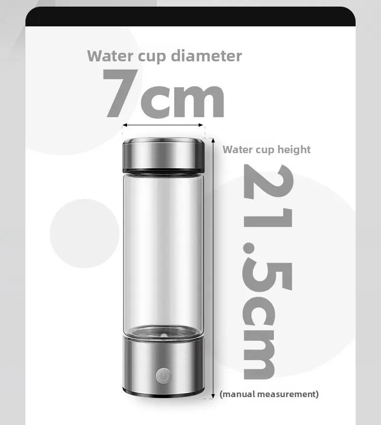 Portable Electric Hydrogen Generator Water Cup Filter Ionizer Maker Hydrogen-Rich Water Cup Anti-Aging Hydrogen Water Bottle