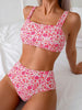 Sexy Floral Print Female Swimsuits Women Bikini 2025 Swimwear High Waisted Bikinis Sets Two Pieces Bandeau Bathing Suit Beahwear