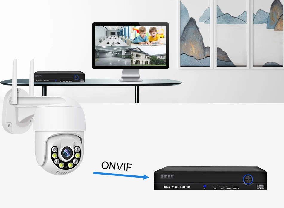 Smar 1080P Cloud Storage Wireless PTZ IP Camera Speed Dome CCTV Security Cameras Outdoor ONVIF Two Way Audio P2P Camera WIFI