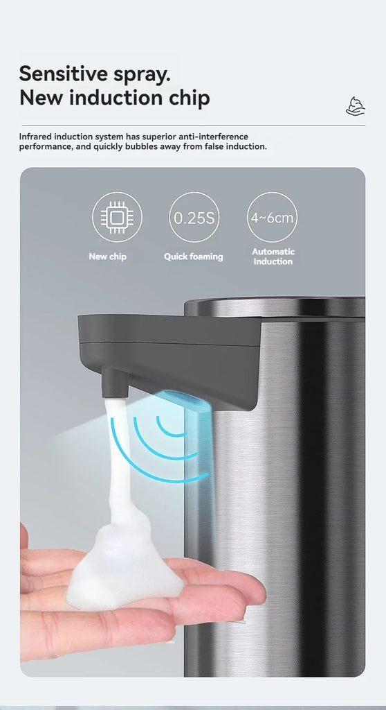 Intelligent automatic sensing stainless steel soap dispenser for washing mobile phones, contactless for home kitchen wall mounte