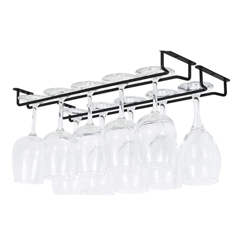 Wine Glass Hanging Rack with Screws Wall Mount Wine Glass Holder Hanger Storage for Bar Kitchen