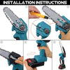 Gisam 8 Inch Brushless Electric Chainsaw Cordless Electric Saw Woodworking  Cutting Tool Compatible with Makita 18v Battery Pin