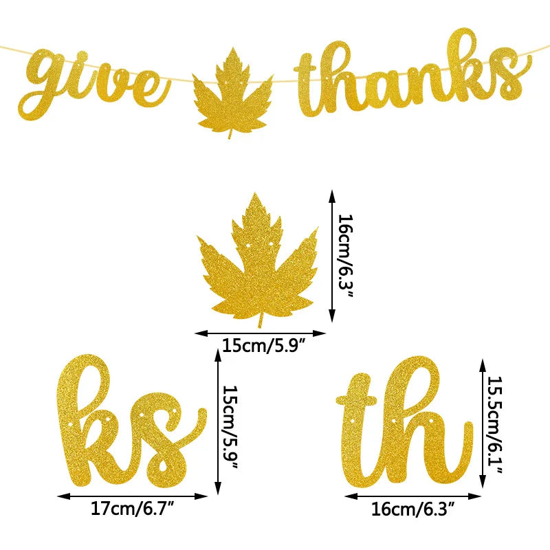 Autumn Leaves Maple Garlands Round Paper Thanksgiving Banner String Home Birthday Party Holiday DIY Wall Fireplace Hanging Decor