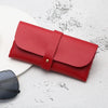 Fashion Glasses Case Handmade Soft Cover Bag For Women Buckle Clamshell Sunglasses Case PVC Leather Glasses Box