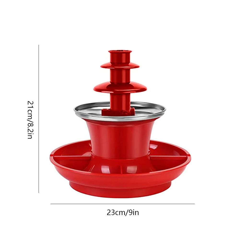 3 Layer Chocolate Waterfall Hotpot Machine DIY Handmade Electric Chocolate Fondue Fountain 35W for Weddings Birthday Parties