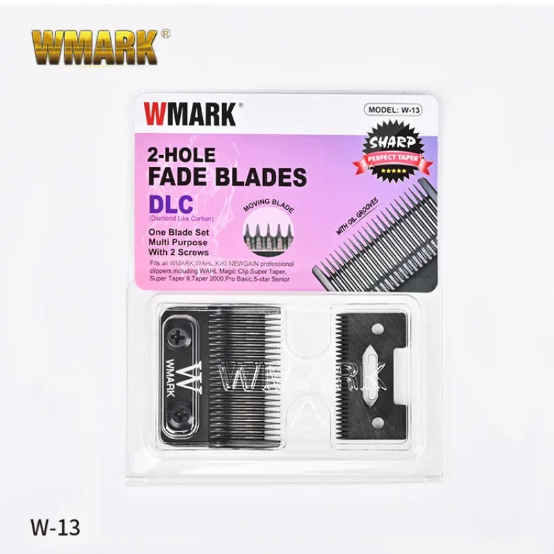 WMARK W-13 DLC FADE Hair Clipper Spare Blade 440C Stainless Steel Powder Metallurgy Ceramic Moving Blade Replacing Accessories