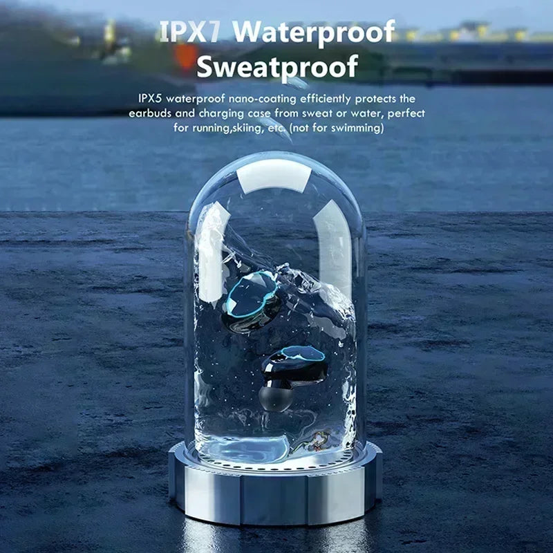 Bluetooth Earphones Handfree LED Dispay Bluetooth Headphones HiFi Stereo Music Wireless Earbuds Waterproof Gaming Headset