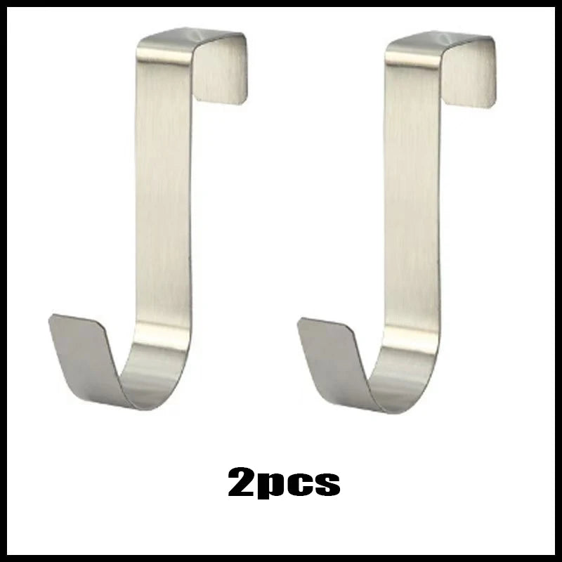 Multi-Purpose Hooks Kitchen Cabinet Door Back Hook Hanging Rack Clothes Coat Hat Towel Hanger Storage Hook Bathroom Accessories