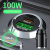100W Mini Car Charger Lighter Fast Charging for iPhone QC3.0 Mini PD USB Type C Car Phone Charger for Xiaomi Samsung Huawei