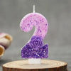 0 1 2 3 4 5 6 7 8 9 Birthday Candle 1 Years Purple Flower Birthday Candles for Cake Purple Children's Birthday Candle Decoration