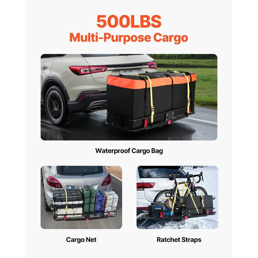 500 lbs Hitch Cargo Carrier Folding Hitch Cargo Carrier for 2 Receiver