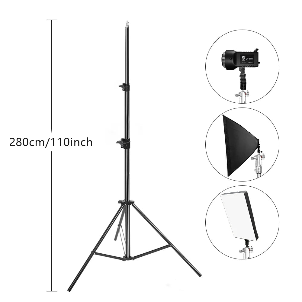 Heavy Duty Metal 2m 2.4m 2.8m Tripod Light Stand Max Load to 5KG Tripod for Photo Studio Softbox Video Flash ReflectorLighting