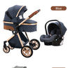 Luxurious Baby Stroller 3 in 1 Portable Travel Baby Carriage Folding Prams High Landscape Aluminum Frame Car for Newborn Baby