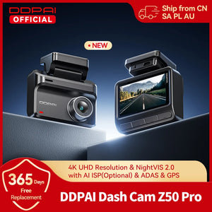 2025 New DDPAI Dash Cam Z50 Pro 4K Car DVR Night Vision 5GHz Wi-Fi GPS ADAS 24h Parking mode Support Front and Rear Camera