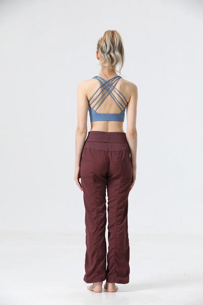 Women's New Folded Yoga Pants Super Soft Loose Micro Horn Fitness Commuter Leisure Sports cropped pants