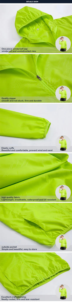 LNGXO Unisex Hiking Jacket Men Women Waterproof Quick Dry Camping Windbreaker Trekking Fishing Rain Coat Outdoor Anti UV Clothes