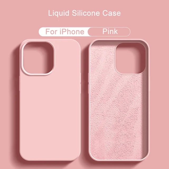 Original Liquid Silicone Phone Case For APPLE iPhone 11 13 12 14 15 Pro Max Cases For iPhone 15 Plus Shockproof Protective Cover