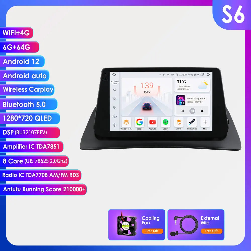 Hizpo Car Radio Android Auto For Renault kangoo 2009-2018 Multimedia Player Carplay GPS Intelligent System NO 2DIN DVD Head Unit