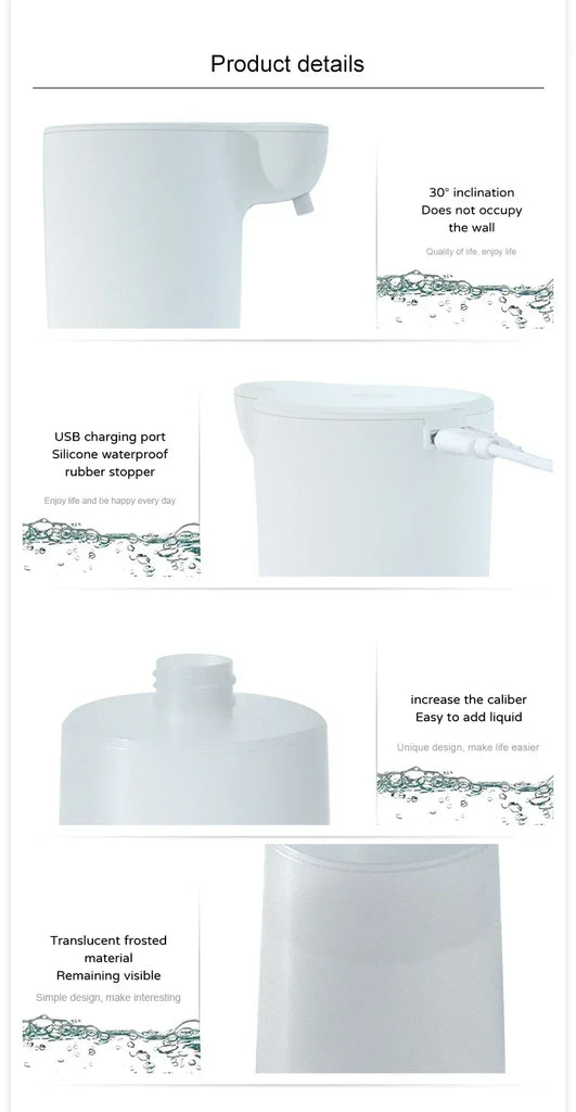 Automatic Soap Dispenser Soap Foam Dispenser Smart Sensor Soap Dispenser Contactless USB Charging 350ml Hand Sanitizer Machine