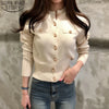 2025 Autumn Long Sleeve Fashion Women Cardigans Sweater Knitted Coat Short Casual Single Breasted Korean Slim Chic Ladies Tops