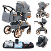 Luxury Baby Stroller 3 in 1 Newest Easy Folding Multifunctional Stroller Travel Portable Baby Carriage Safety Seat EU Standard