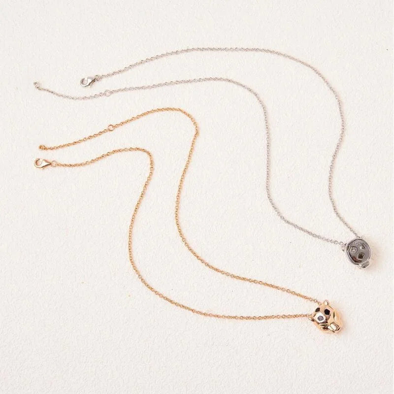 Designer Fashion Style Earrings Necklace Inlay Cubic Zircon Black Enamel Spots Leopard Panther Jewelry Sets