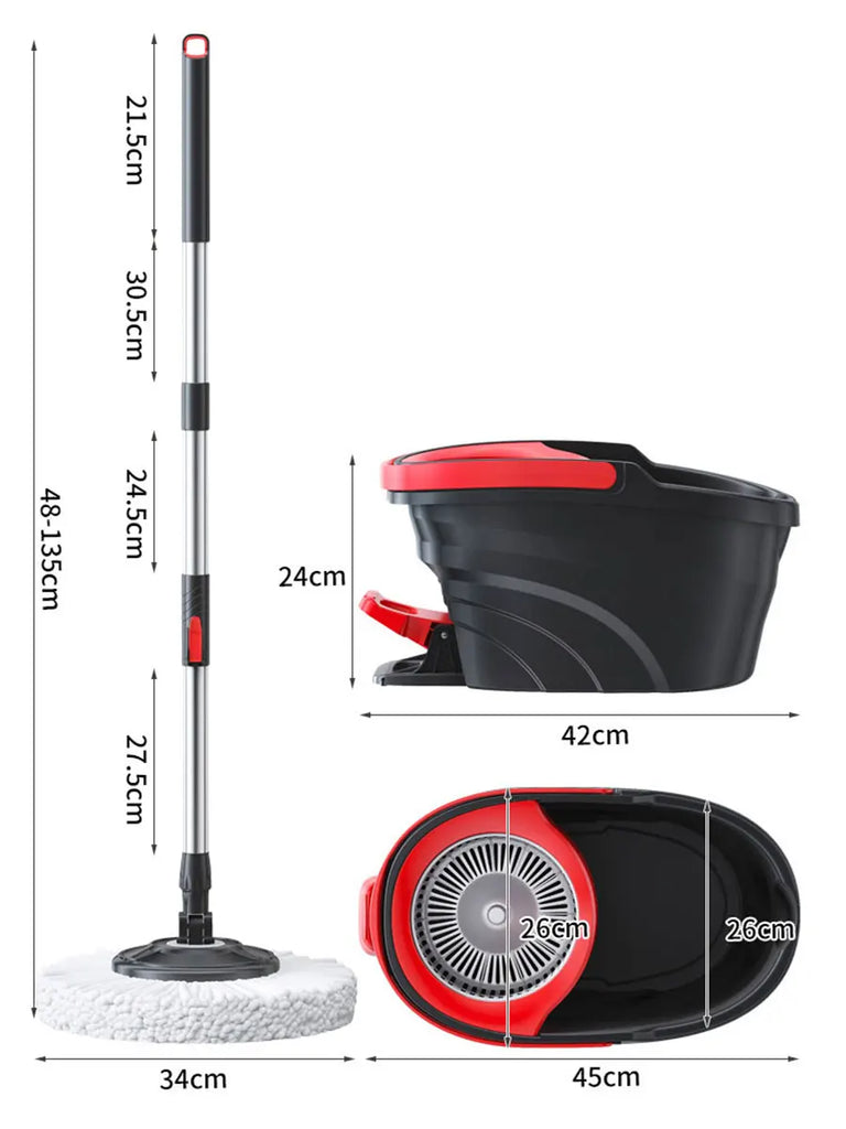 Complete Mop Set for Removing Buckets, Rotary Twist Design with an Easy Start Removal System