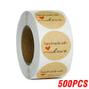 100-500pcs Round Natural Kraft Handmade Stickers Scrapbooking For Package Adhesive Thank You Sticker Seal Labels