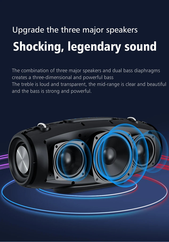 ZEALOT-S67 60W Portable Bluetooth Speaker Outdoor Party Speaker Big Loud Speaker Excellent Bass Performace Hifi speaker